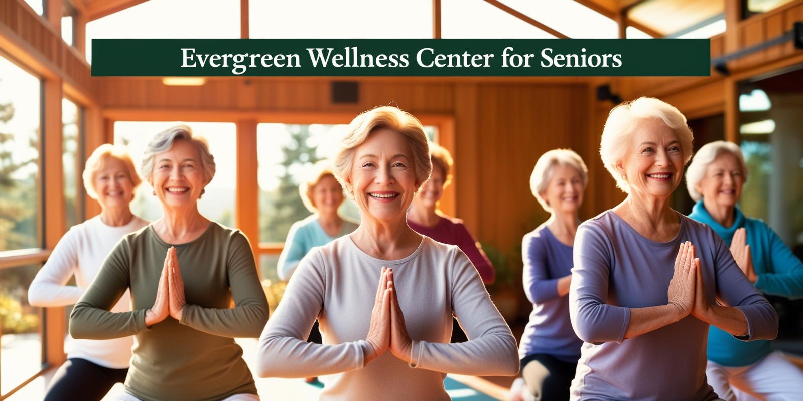 Senior adults participating in a wellness class at Evergreen Wellness Center